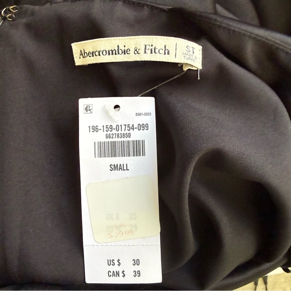NWT Abercrombie Cowl Neck Halter Mini Dress Black Satin - Picture 5 of 6